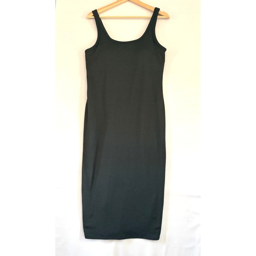 Vuori Cove Midi Dress Black Dark Heather Built-in Shelf Bra VW606 Womens Large